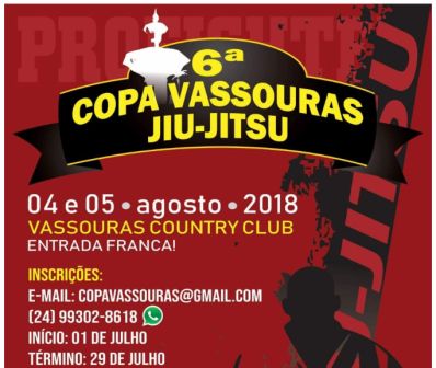 Copa VASSOURAS de Jiu-Jitsu –  4 e 5 de agosto de 2018