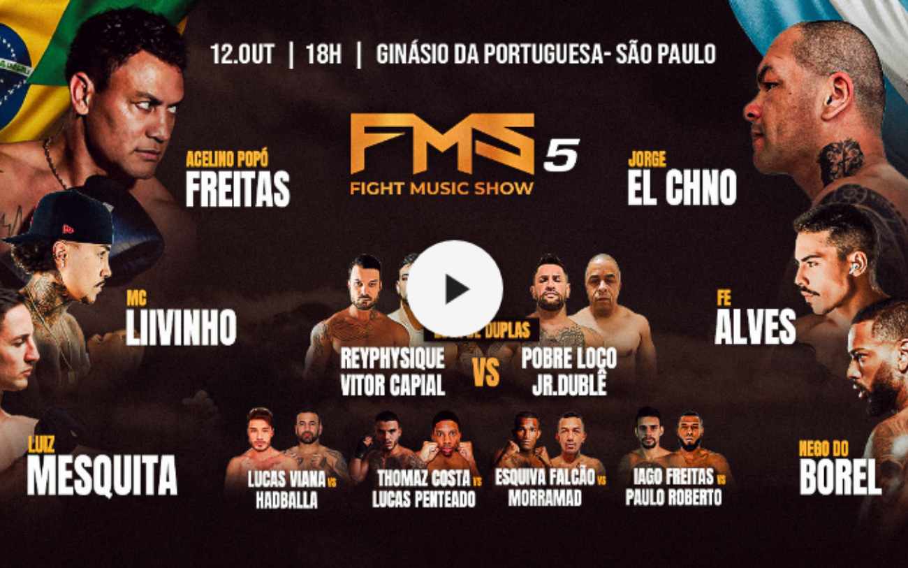 Empolgante! Fight Music Show 5 ocorre em 12 de outubro com astros como Popó e Esquiva Falcão